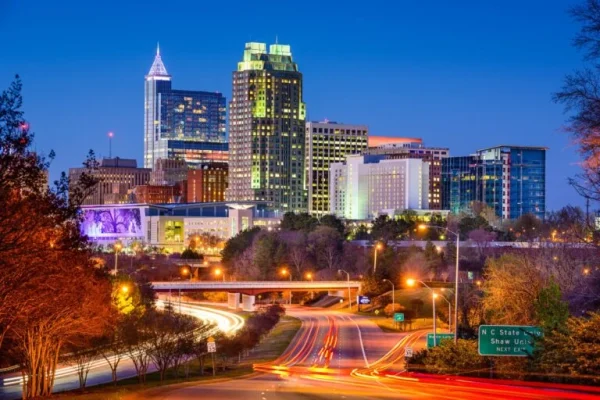 Raleigh NC state capitol skyline